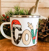 Load image into Gallery viewer, Santa Name Enamel Mug