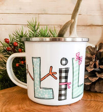 Load image into Gallery viewer, Snowman Name Enamel Mug