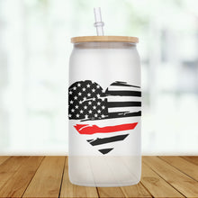 Load image into Gallery viewer, Firemen Flag Heart