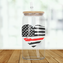 Load image into Gallery viewer, Firemen Flag Heart