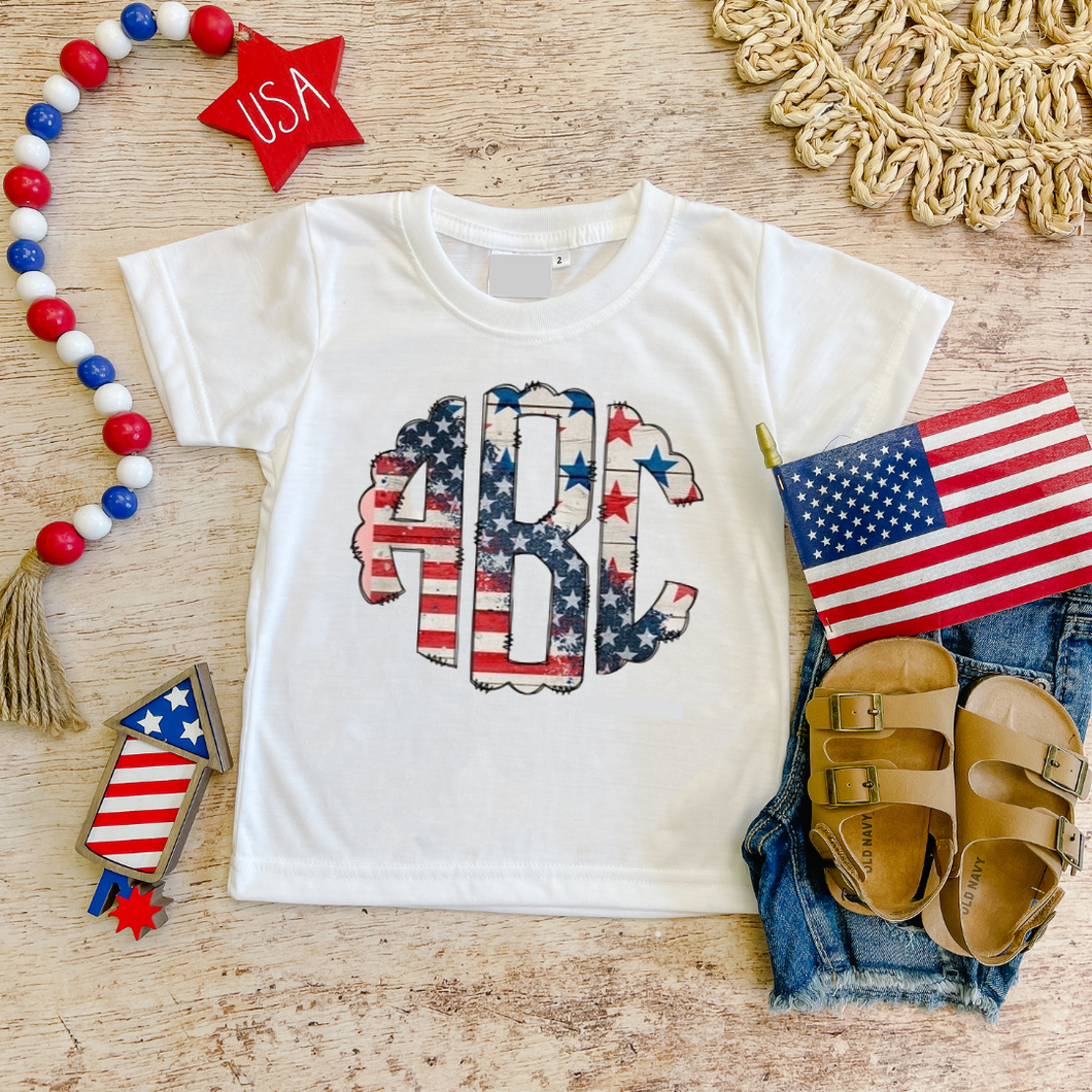 Monogram 4th of July Tee