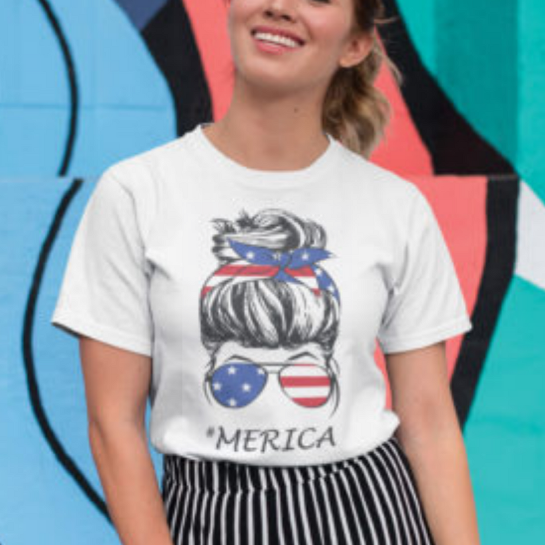 Merica Messy Bun
