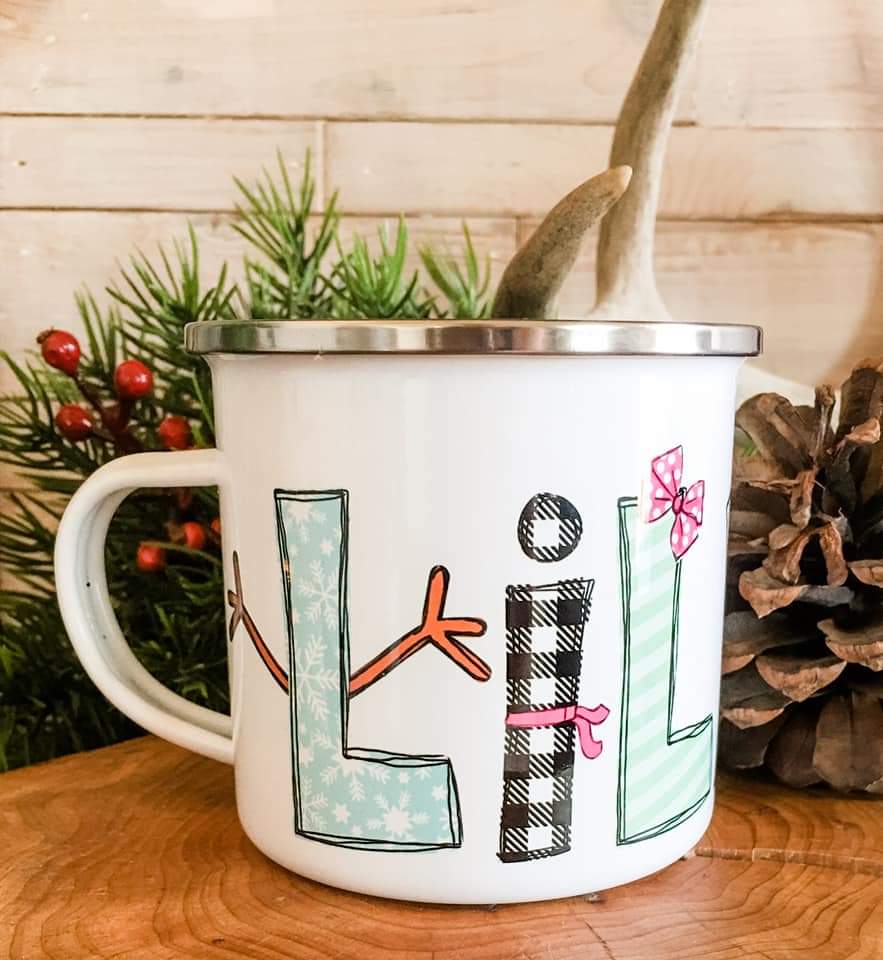 Snowman Name Enamel Mug