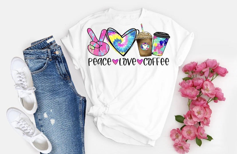 Peace Love Coffee - Tie Dye design