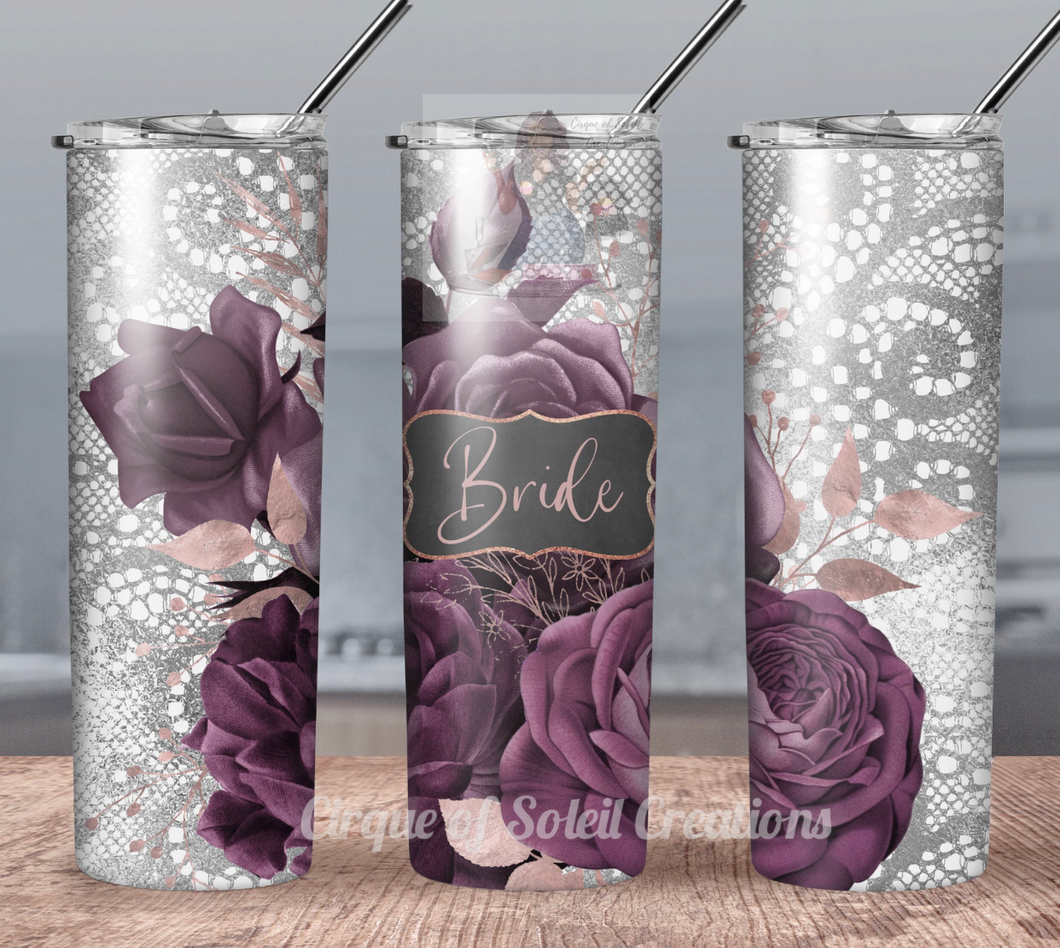 Bride Tumbler - Purple Floral