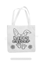 Load image into Gallery viewer, Happy Easter -Bunny with Bow w/flowers - Youth Coloring Shirt
