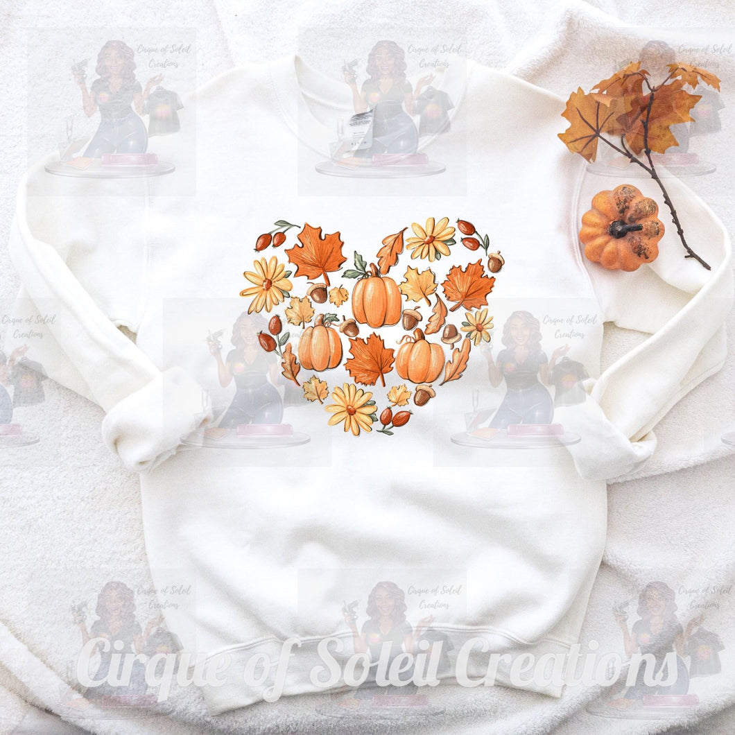 Fall - Heart Leaves & Pumpkins