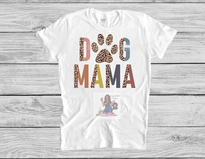 Dog Mama with Leopard Print - Paw Print