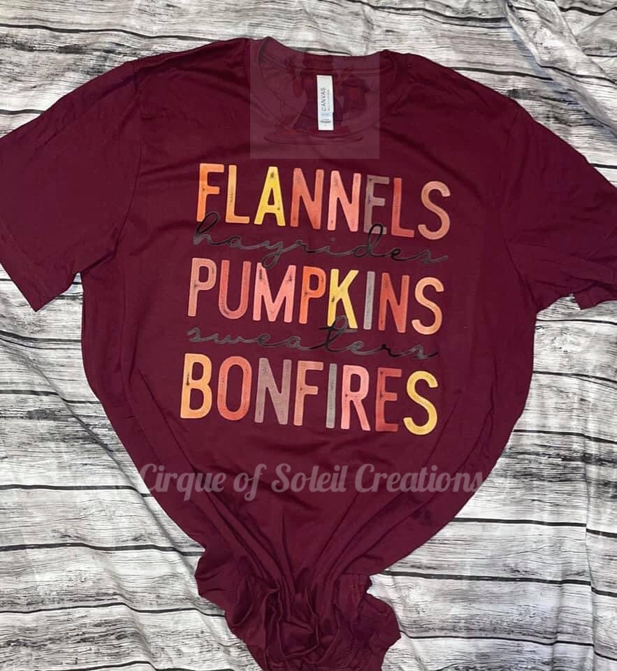 Flannel Pumpkins Bonfires