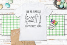 Load image into Gallery viewer, He is Risen - Youth Coloring shirt
