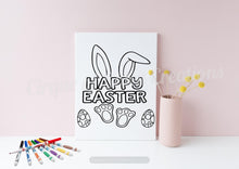 Load image into Gallery viewer, Happy Easter -Bunny w/eggs - Youth Coloring Shirt
