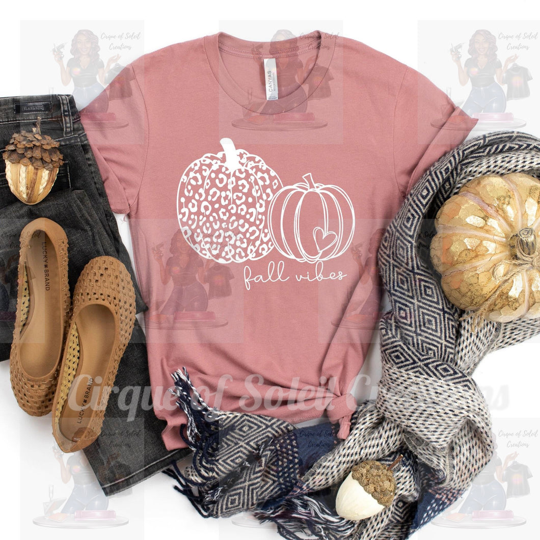 Fall Vibes - Leopard Pumpkin - White Design