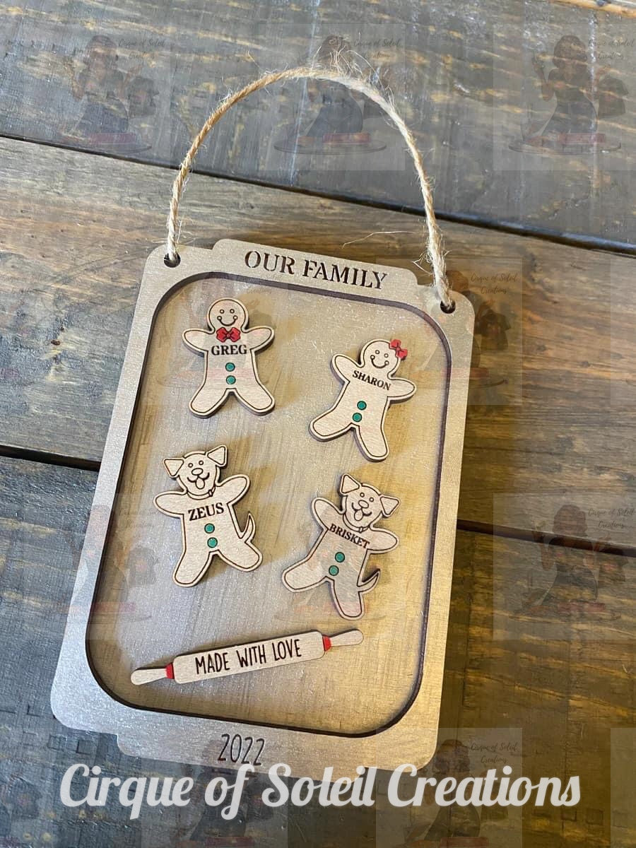 Personalized Gingerbread/Baking Pan Wood Ornament 2022 Edition